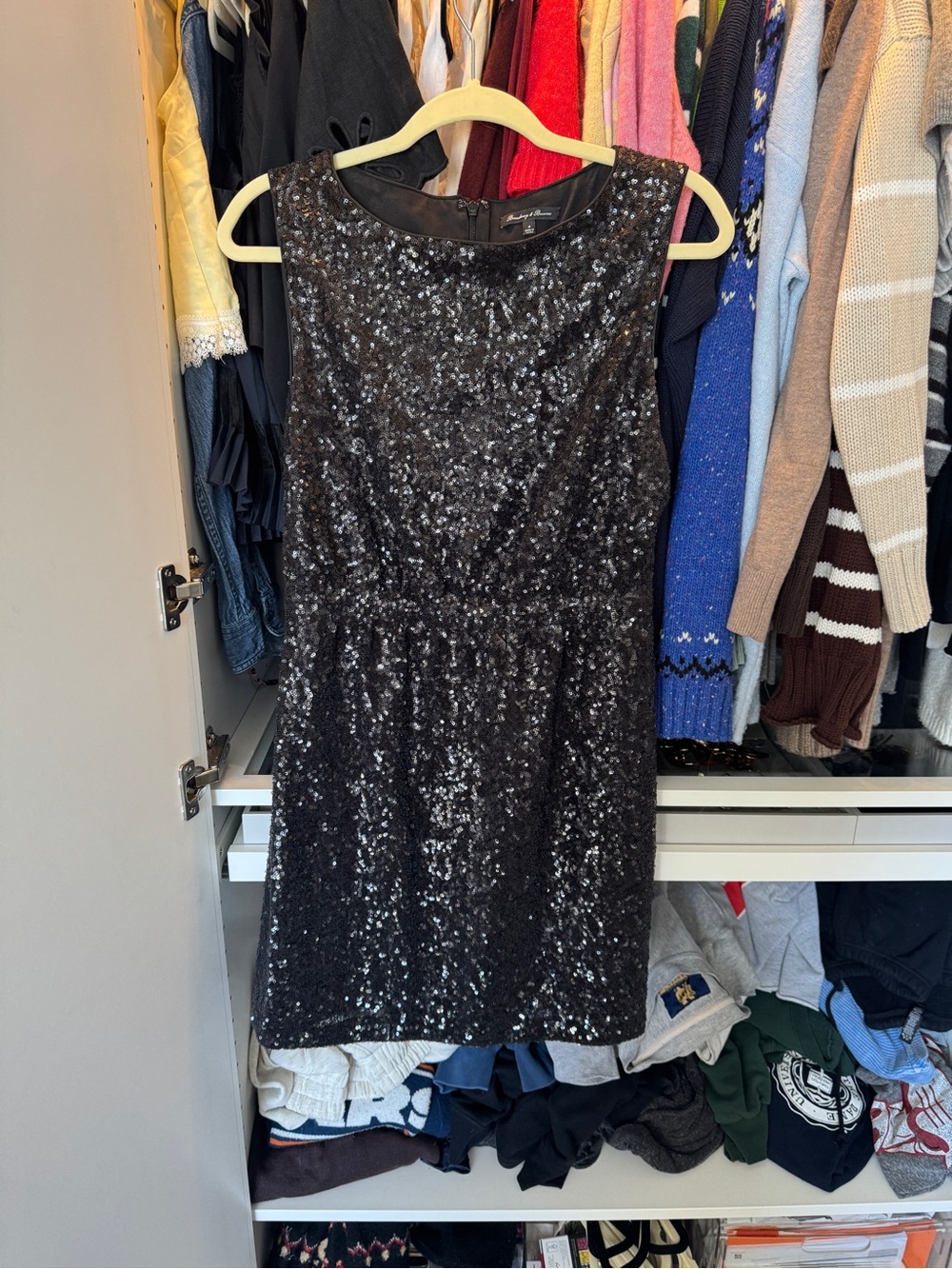 Madewell Broadway and Broome Black Sequin Sleeveless Party Dress